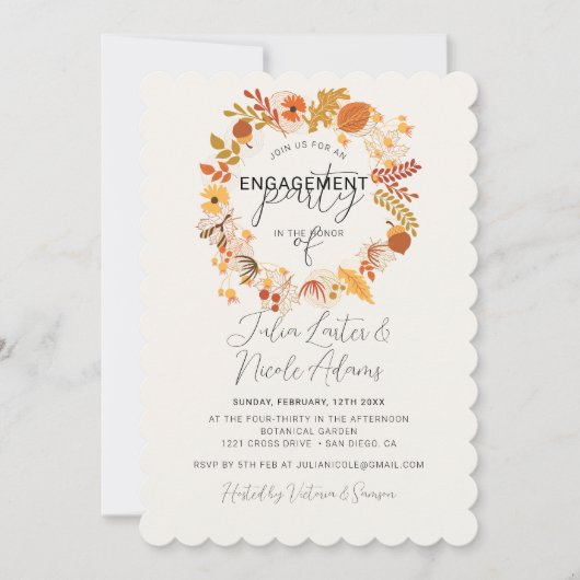 Invitation Boho Rustic Floral Automne Falls (Devant)