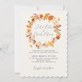 Invitation Boho Rustic Floral Automne Falls Mariage photo (Devant)