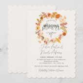 Invitation Boho Rustic Floral Automne Falls Wedding shower (Devant / Derrière)