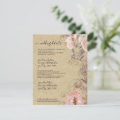 Invitation Boho Rustic Floral Blush Rose Gold Détails Mariage (Debout devant)