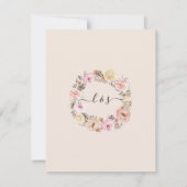 Invitation Boho Rustic Floral Blush Rose Gold Détails Mariage (Dos)