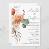 Invitation Boho Rustic Floral Mariage (Devant / Derrière)