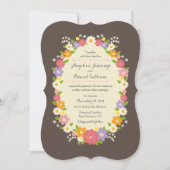 Invitation Boho Rustic Floral Mariage (Devant)