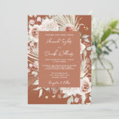 Invitation Boho Rustic Floral Terracotta Mariage (Debout devant)