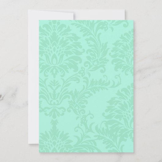 Invitation Boho Rustic Folk Art Mint Mariage (Dos)