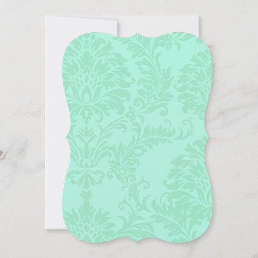 Invitation Boho Rustic Folk Art Mint Mariage (Dos)