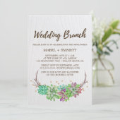 Invitation Boho Rustic Mint Floral Succulent Mariage Brunch (Debout devant)