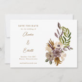 Invitation Boho Rustic Nature Plum Floral Enregistrer la cart (Devant)