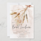Invitation Boho Rustic Pampas & Bouquet Séché Déjeuner nuptia (Devant)