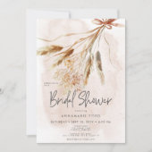 Invitation Boho Rustic Pampas & Fête des mariées de bouquet s (Devant)