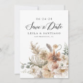 Invitation Boho Rustic Pampas Grass Enregistrer la date Invit (Devant)
