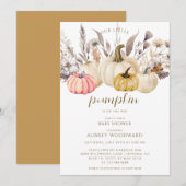 Invitation Boho Rustic Petit Baby shower Citrouille (Devant / Derrière)