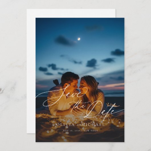 Invitation Boho Rustic QR Code photo Mariage Enregistrer la d (Devant / Derrière)