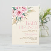 Invitation Boho Rustic Rose Floral Baby shower de Brunch pour (Debout devant)