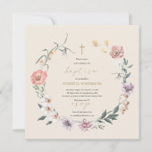Invitation Boho Rustic Roses et Orchids Flowers Rejoignez-nou (Devant)