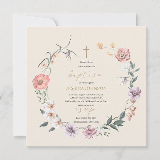 Invitation Boho Rustic Roses et Orchids Flowers Rejoignez-nou (Devant)