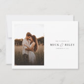 Invitation Boho Rustic Script Photo Budget Mariage (Devant)