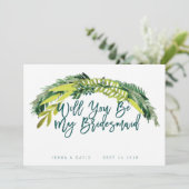 Invitation Boho Rustic Serez-Vous Ma Servante D'Épouse (Debout devant)