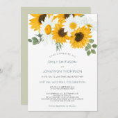 Invitation Boho Rustic Sunflowers Feuille Mariage virtuel (Devant / Derrière)