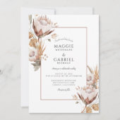 Invitation Boho Rustic Terracotta Fleur sauvage Mariage (Devant)
