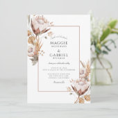 Invitation Boho Rustic Terracotta Fleur sauvage Mariage (Debout devant)