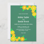 Invitation Boho Rustic Tournesol Vert Printemps Mariage Flora (Devant)
