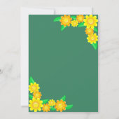 Invitation Boho Rustic Tournesol Vert Printemps Mariage Flora (Dos)