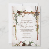 Invitation Boho Rustic Wood & Floral Arch Mariage (Devant)