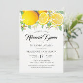 Invitation Boho Rustique Aquarelle Citron Dîner De Répétition (Debout devant)