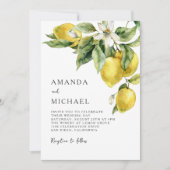 Invitation Boho rustique Aquarelle Citrons Citrus Mariage (Devant)