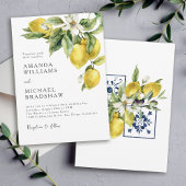 Invitation Boho rustique Aquarelle Citrons Citrus Mariage