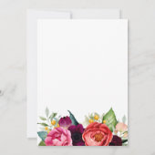 Invitation Boho rustique aquarelle Fête des mariées florale (Dos)