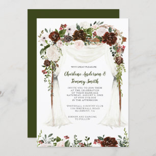 Invitation Boho Rustique Aquarelle Florale Canopée