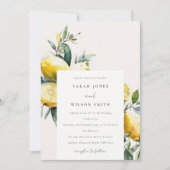 Invitation Boho Rustique Aquarelle Jaune Citron Jaune Mariage (Devant)