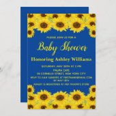 Invitation Boho Rustique Aquarelle Tournesol mite Baby shower (Devant / Derrière)