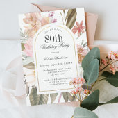 Invitation Boho Rustique Arch Frame Floral 80e fête d'anniver