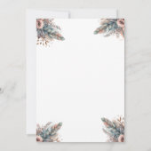 Invitation Boho rustique argent et Fête des mariées florale r (Dos)