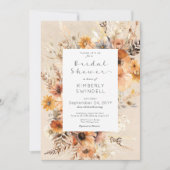 Invitation Boho Rustique Automne Fête des mariées de cadre fl (Devant)