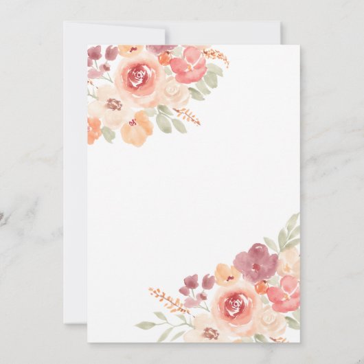 Invitation Boho rustique automne pêche blush qr code nuptiale (Dos)