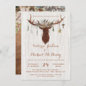 Invitation Boho rustique avec bois de cerf (Devant / Derrière)