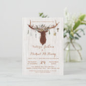 Invitation Boho rustique avec bois de cerf (Debout devant)