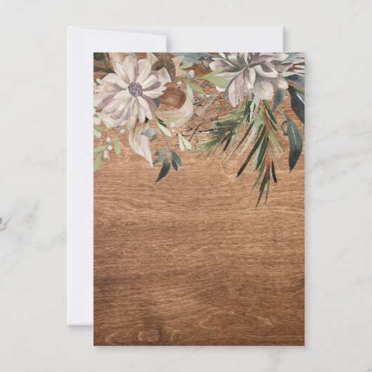 Invitation Boho rustique avec bois de cerf (Dos)