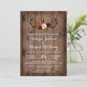 Invitation Boho rustique avec bois de cerf (Debout devant)