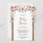 Invitation Boho Rustique Baby shower de la canopée photo Flor (Devant)