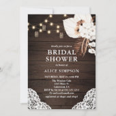 Invitation Boho Rustique Beige Floral Douche nuptiale Invitat (Devant)