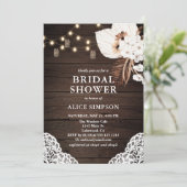 Invitation Boho Rustique Beige Floral Douche nuptiale Invitat (Debout devant)