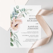 Invitation Boho Rustique Blush Floral et Mariage de verdure