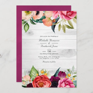 Invitation Boho rustique Bohème Floral Bohème QR Code RSVP Ma