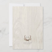 Invitation Boho rustique Boho Antlers Monogram Mariage (Dos)