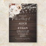 Invitation Boho Rustique Bois Chute Fleurs Mariage<br><div class="desc">Voici notre Faire-part de mariage rustique enchanteur, le choix idéal pour votre célébration mariage de automne. Le design est agrémenté d'un décor de bois rustique magnifiquement illustré, évoquant le charme et la chaleur d'un cadre automnal. En haut de la carte, une étonnante aquarelle boho arrangement de fleurs aux couleurs neutres...</div>